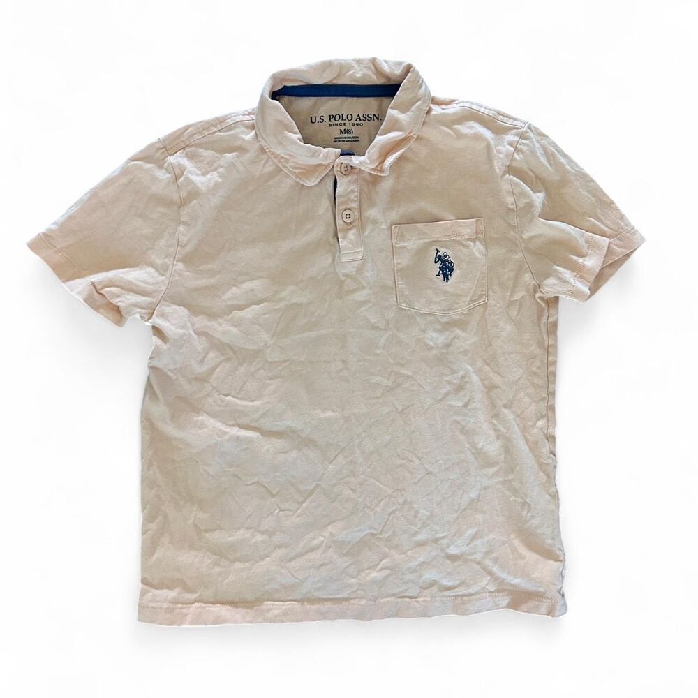 U.S. Polo Assn. Peach Boy's Cotton Polo - Size M(8)